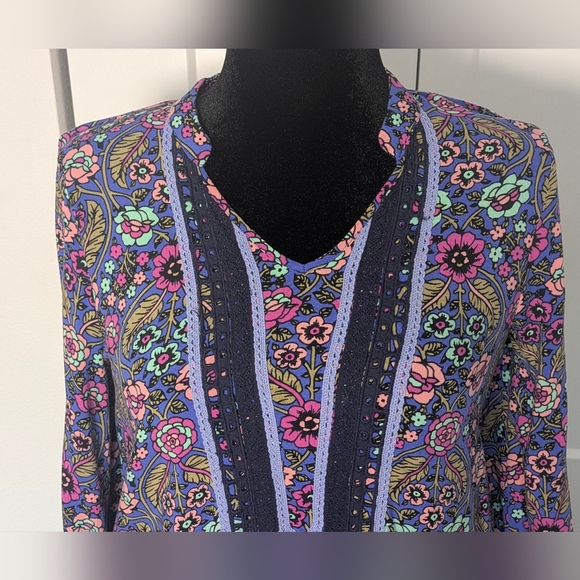 Matilda Jane Women's THOUGHTS AND DREAMS Dress Size M Boho Hi Lo Floral Rayon - Picture 5 of 15